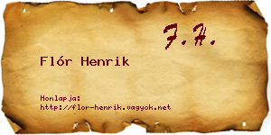 Flór Henrik névjegykártya